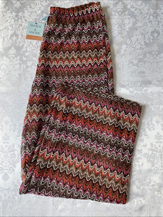 Shade & Shore Pants - NWT Shade & Shore Chevron Knit swim cover pants. Pink, Orange, Brown. Size L